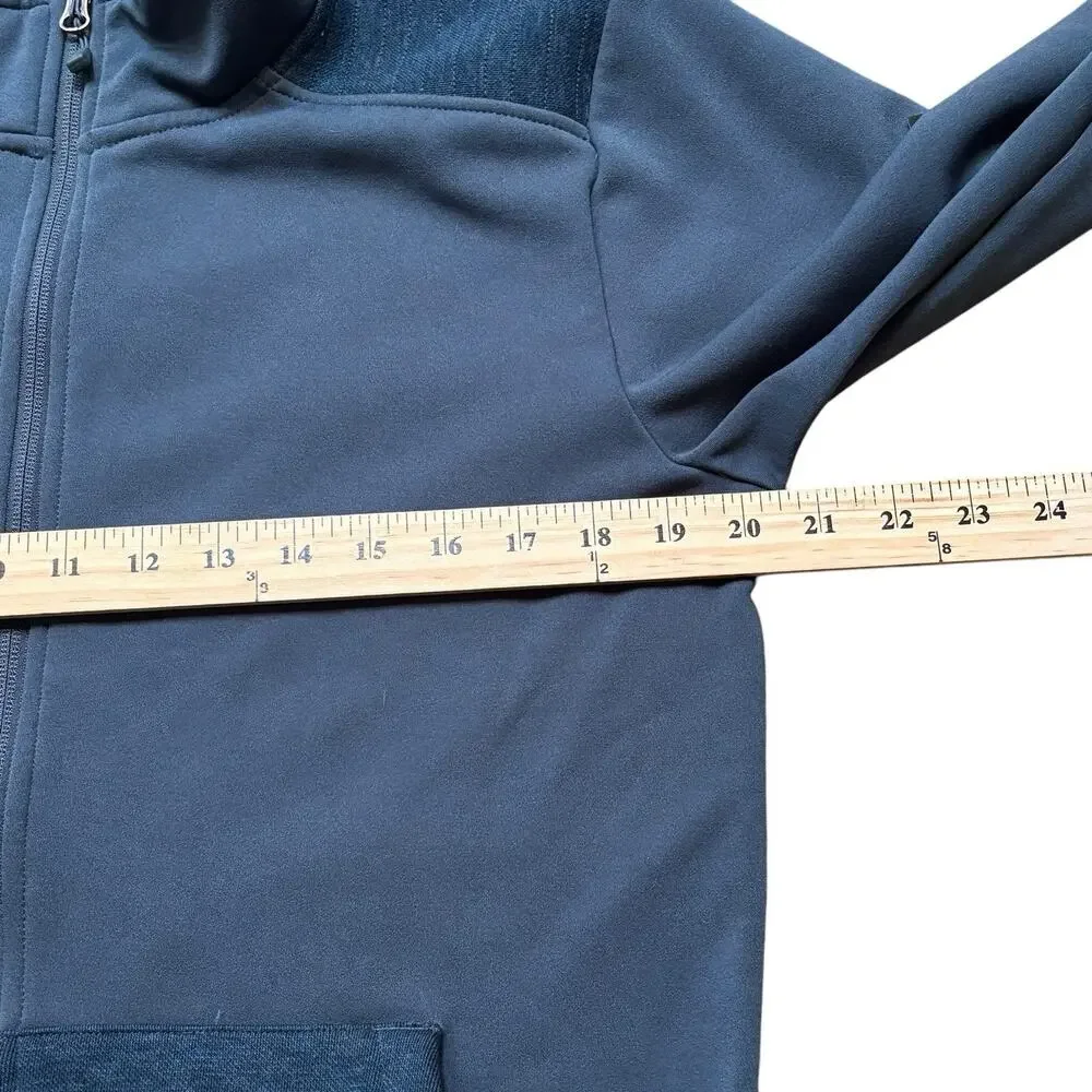 North Face Slate Blue Thermal 3D Full Zip Jacket Colorblock Stretch Fleece Small